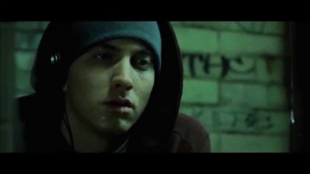 Eminem in the music video of Lose Yourself