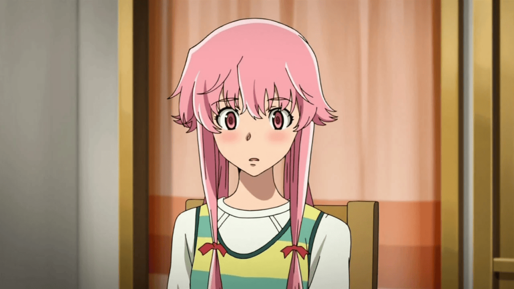Yuno Gasai from Future Diary at the dinner table