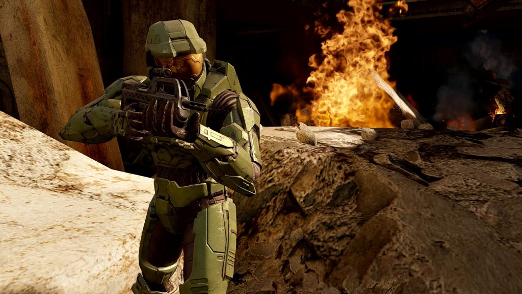 A gameplay screenshot from Halo 2.