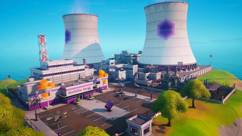 the image shows a location in Fortnite