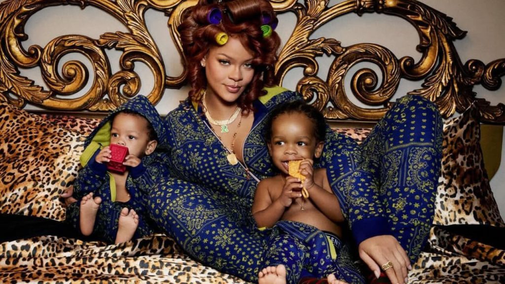 Rihanna with her kids, RZA Athelston and Riot Rose