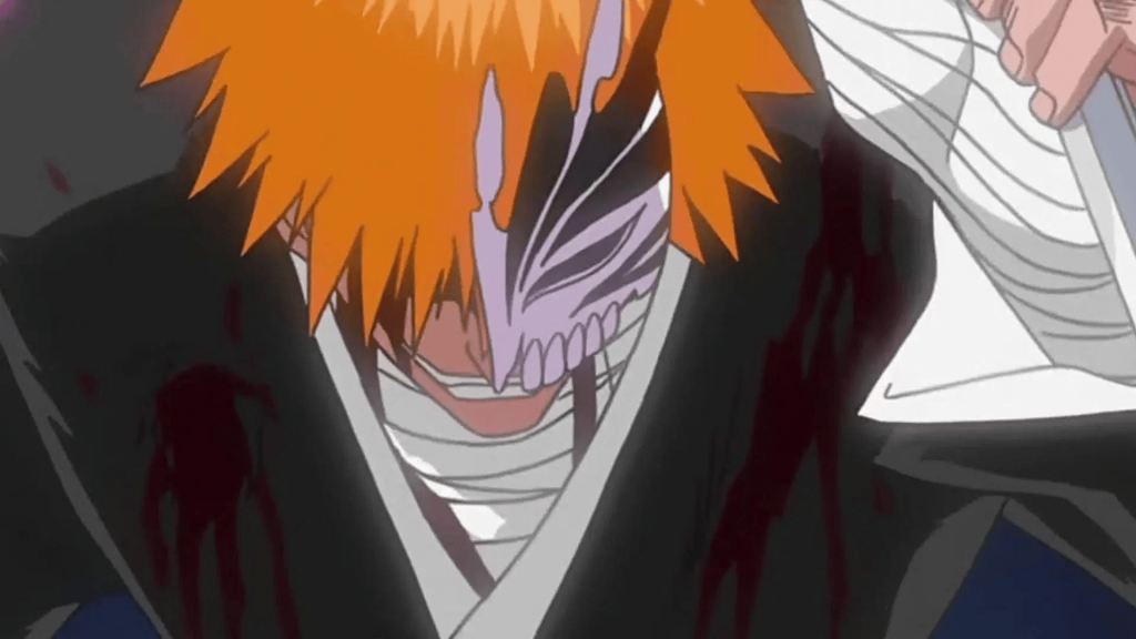 Hollowfied Ichigo against Byakuya in Bleach.