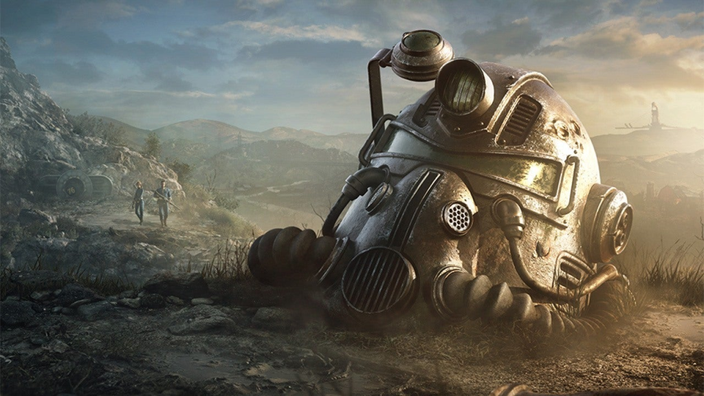 the image shows the helmet from Fallout 76 