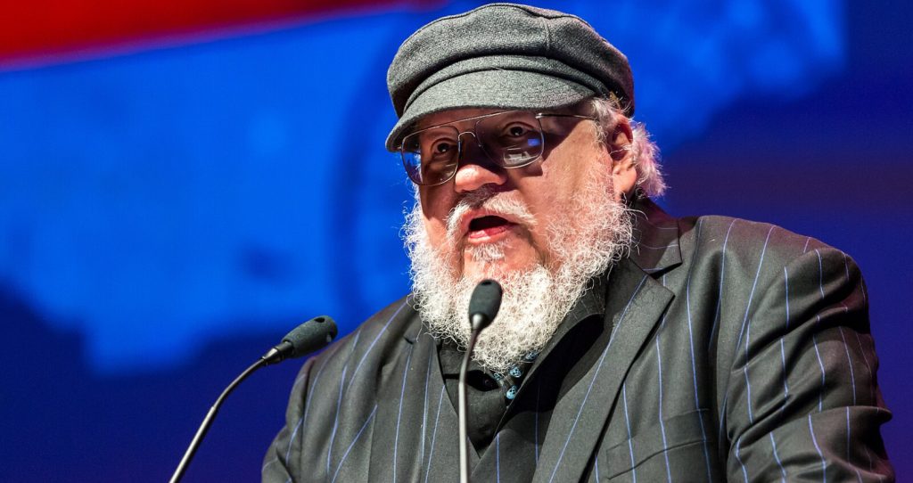 Game of Thrones creator George R.R. Martin presenting award the Hugo Award Ceremony 2017