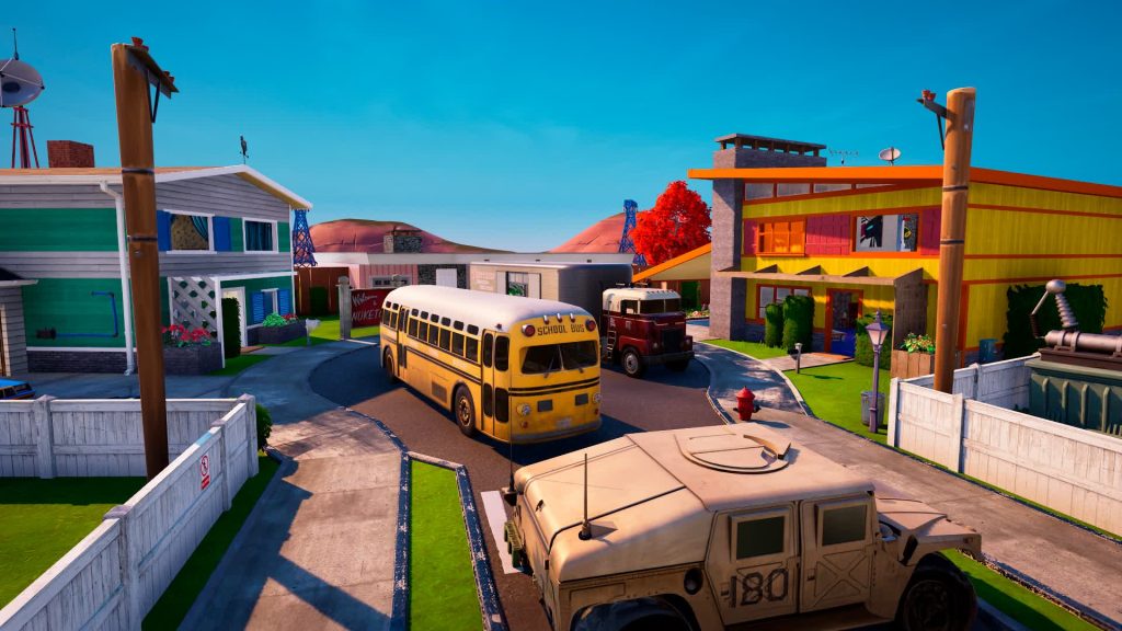 the image shows nuketown in fortnite created by arsilex