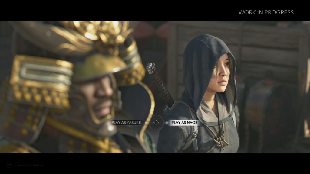 the image shows the selection of protagonist in Assassin's Creed Shadows