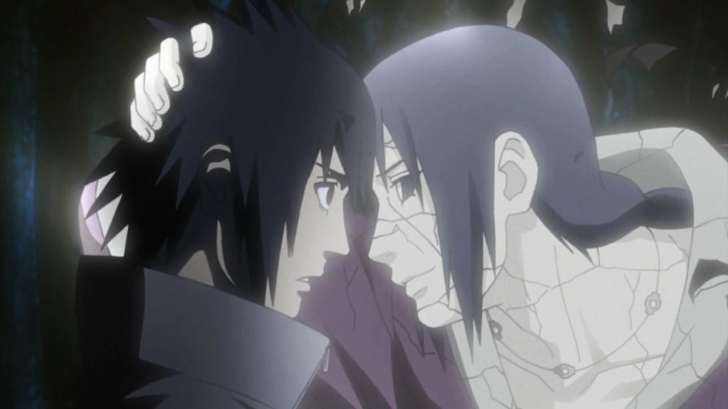 Itachi says goodbye to Sasuke in Naruto by Masashi Kishimoto Credits Studio Pierrot