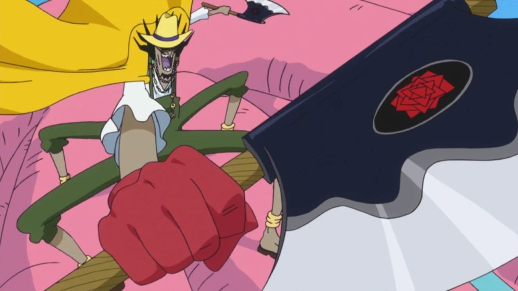 Vander Decken targets Shirahoshi with an axe in One Piece | Credits: Toei Animation