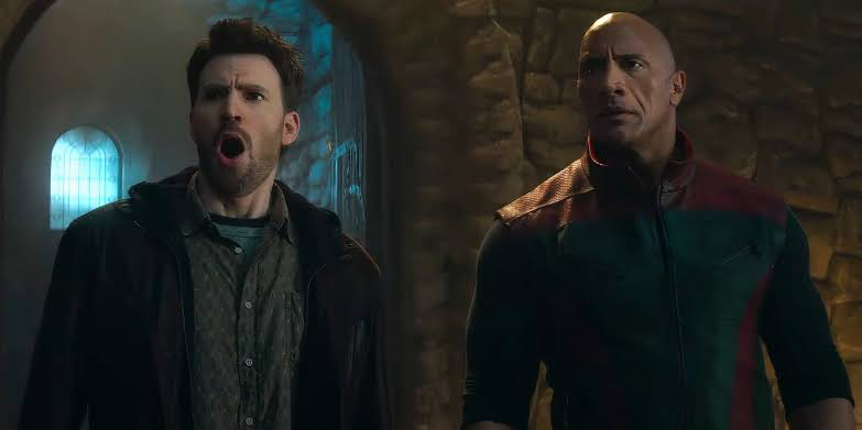 Chris Evans and Dwayne Johnson in Red One.