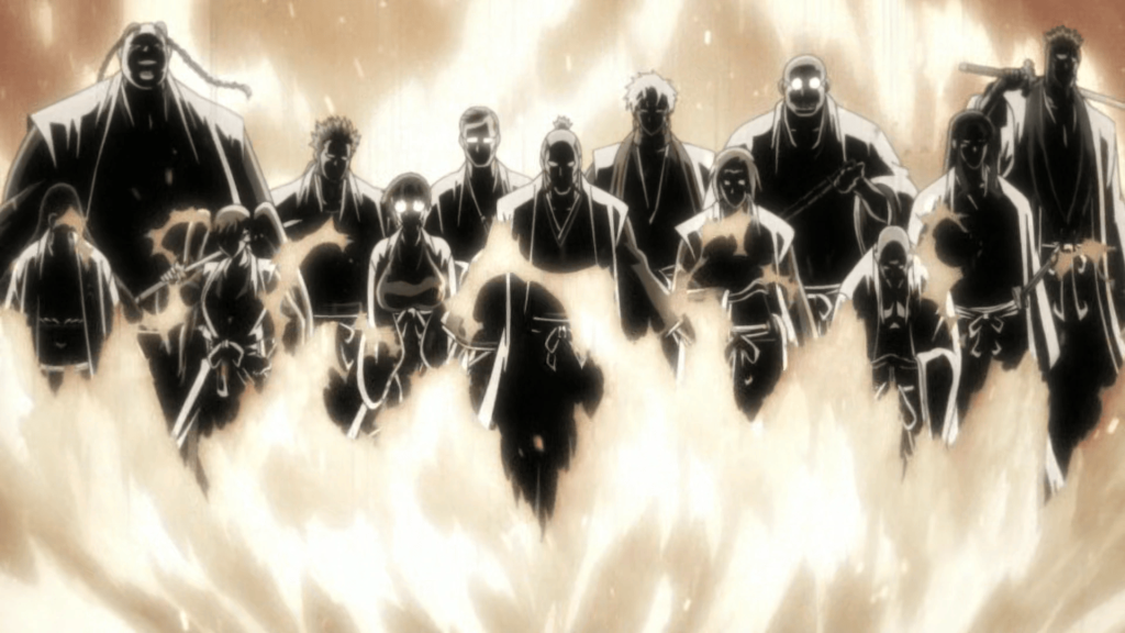 The original Gotei 13 in Bleach: Thousand-Year Blood War.