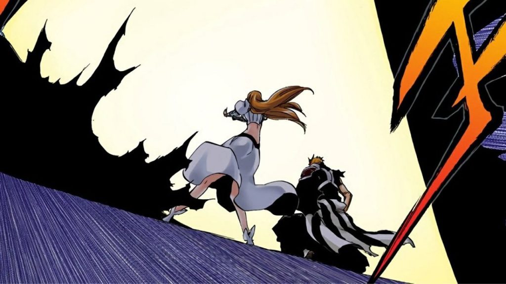 Orihime blocking Yhwach's attack in Bleach: TYBW | Credits: Viz Media