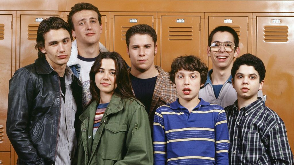 promotional image cast of television show Freaks and Geeks