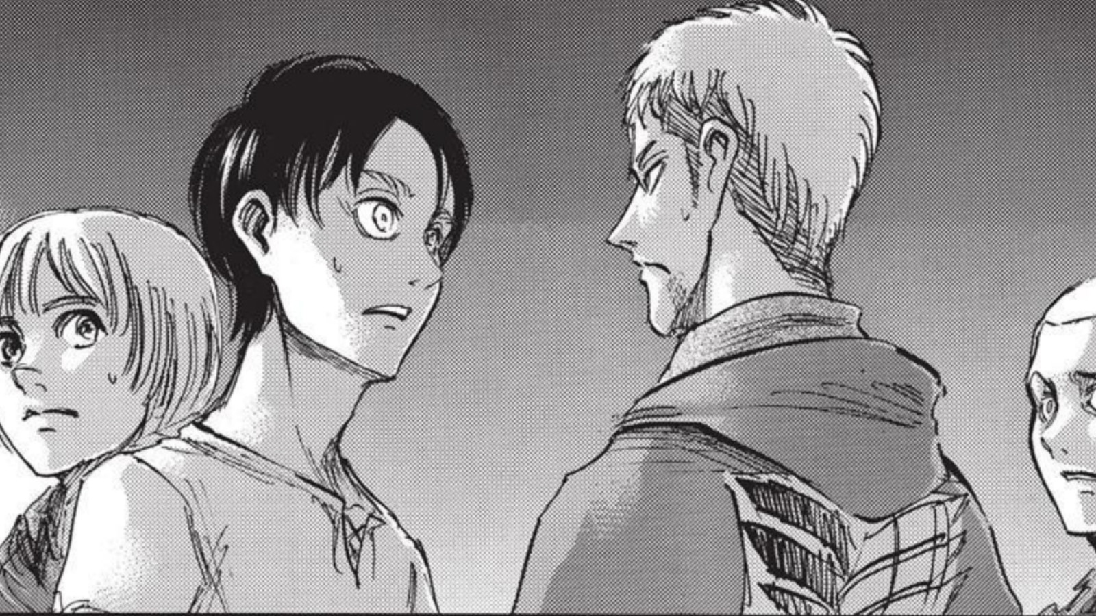 Eren is looking at Jean in the picture from Attack on Titan manga