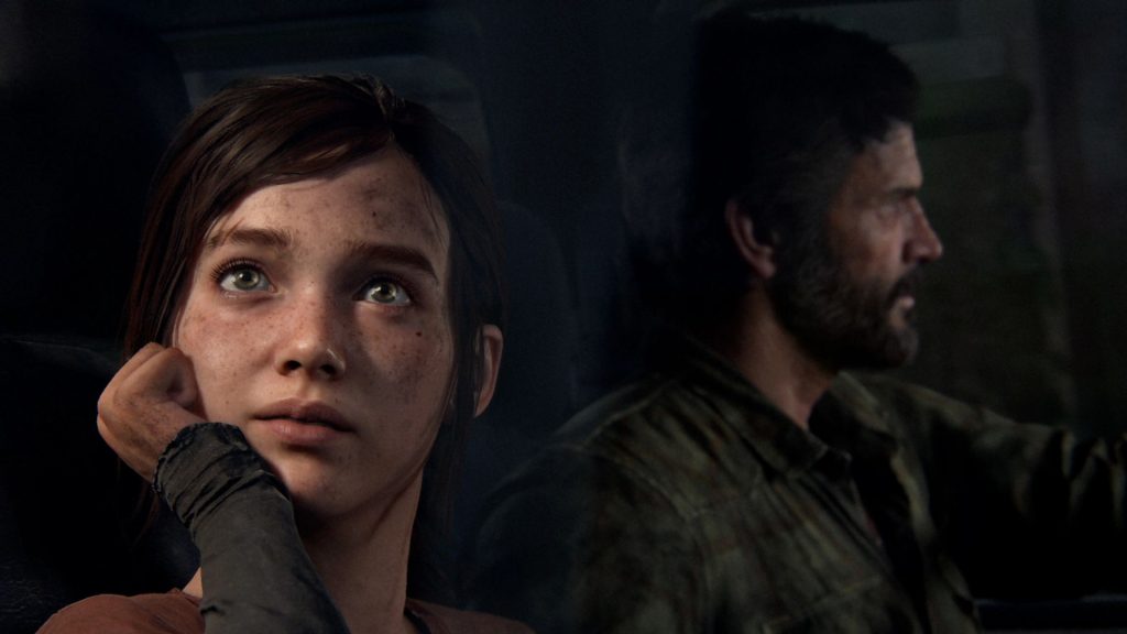 ellie and joel during gameplay. 