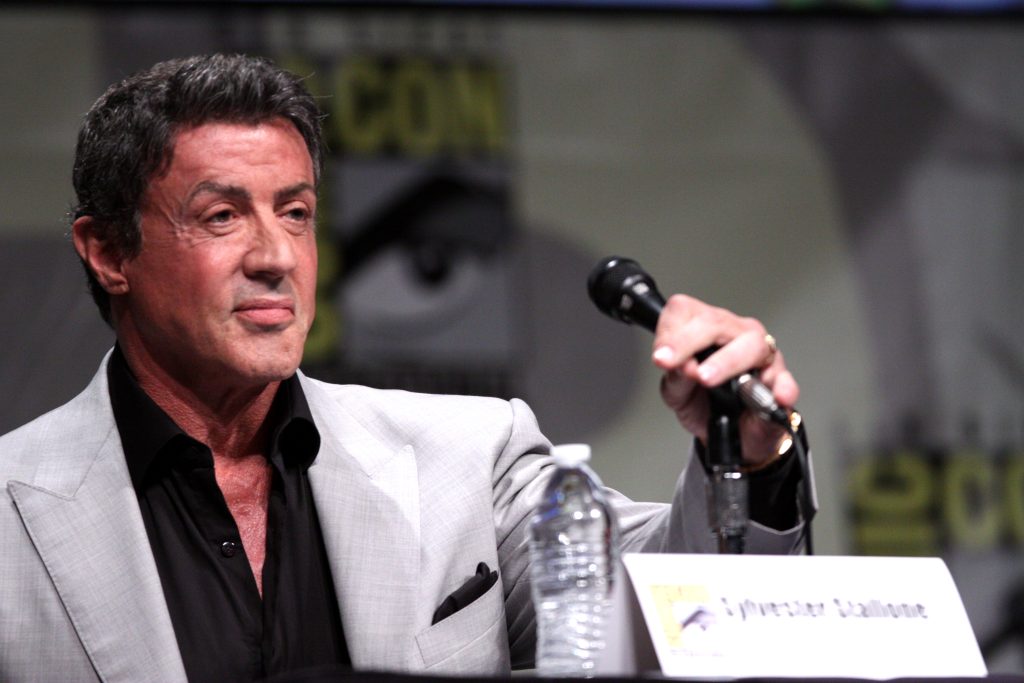 Sylvester Stallone speaking at the 2012 San Diego Comic-Con International in San Diego