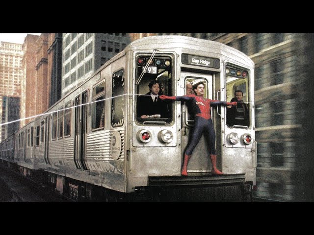 Tobey Maguire in an iconic scene from Spider-Man 2.