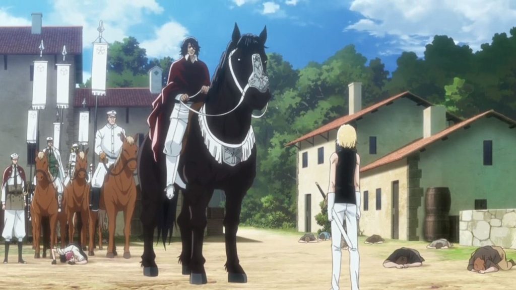 Yhwach riding a horse in the flashback