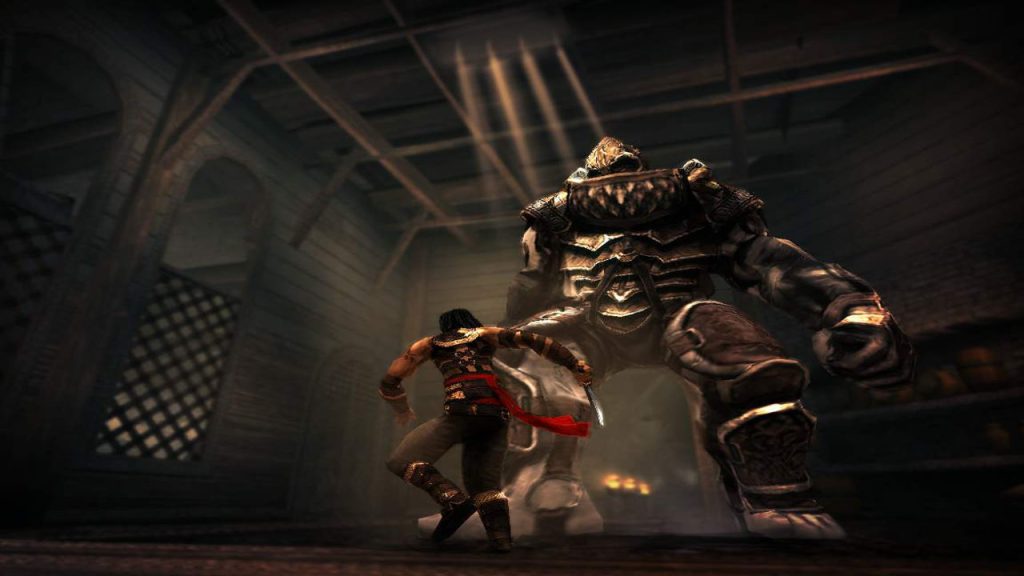 the image shows a player fighting a boss in Prince of Persia Warrior Within