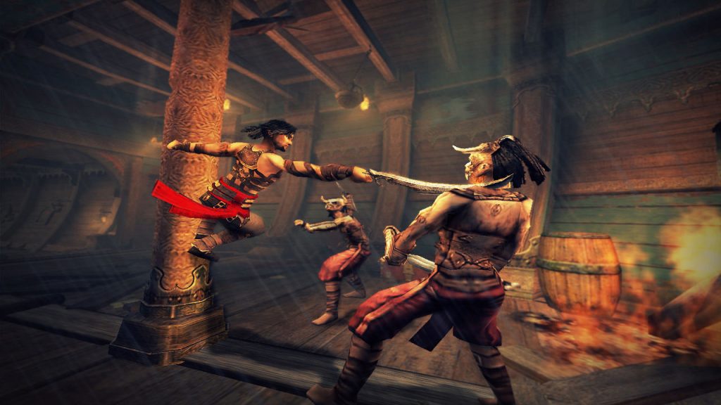 the image shows a players using its sand power in Prince of Persia Warrior Within