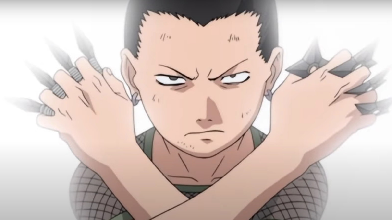 Shikamaru during the fight against Sound Shinobi in Naruto anime