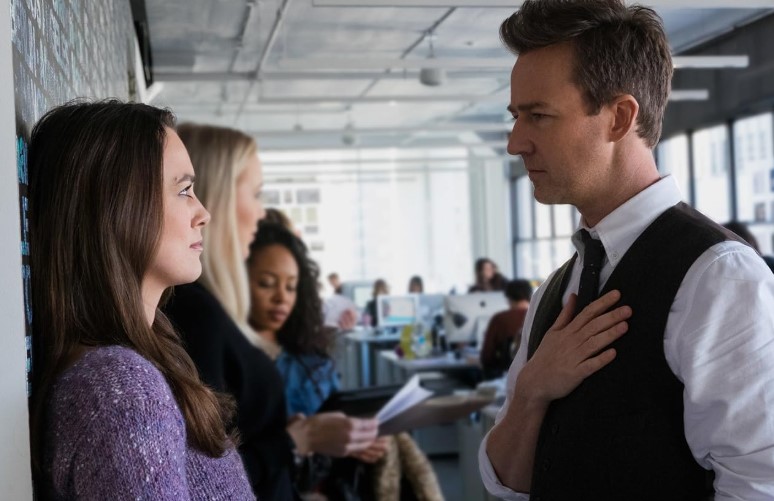 Edward Norton and Keira Knightley in Collateral Beauty (2016)
