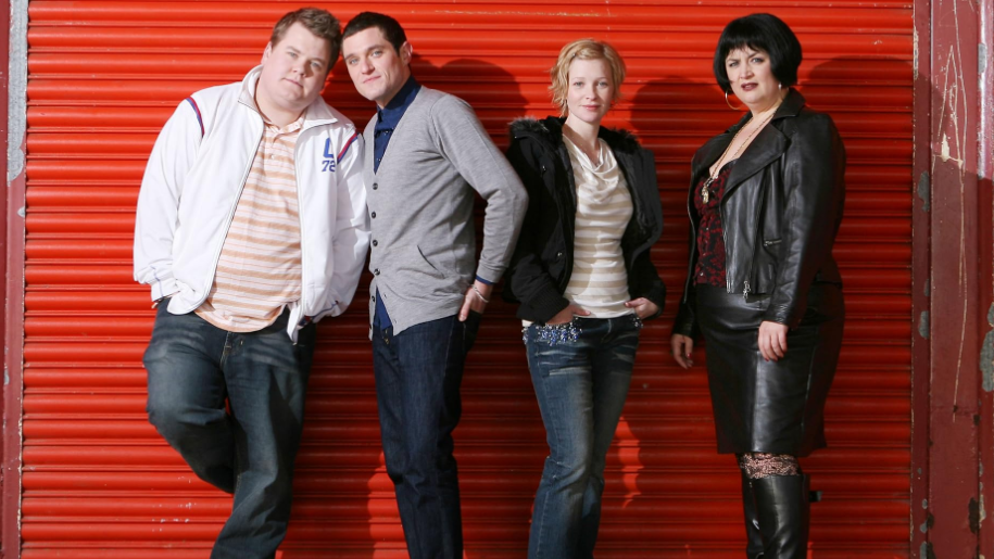 James Corden, Ruth Jones, Joanna Page, and Mathew Horne in Gavin & Stacey.