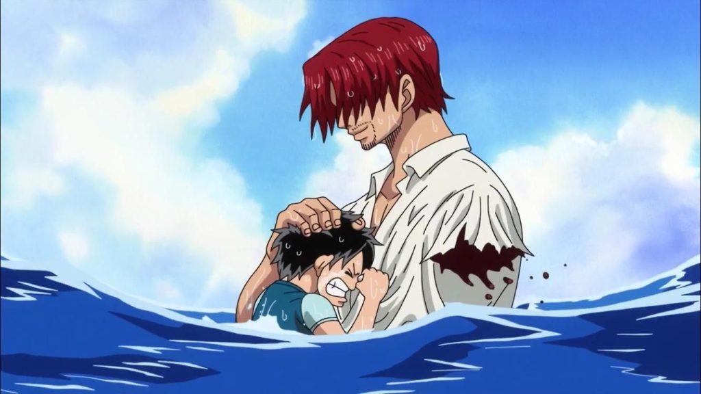 Shanks saving Luffy