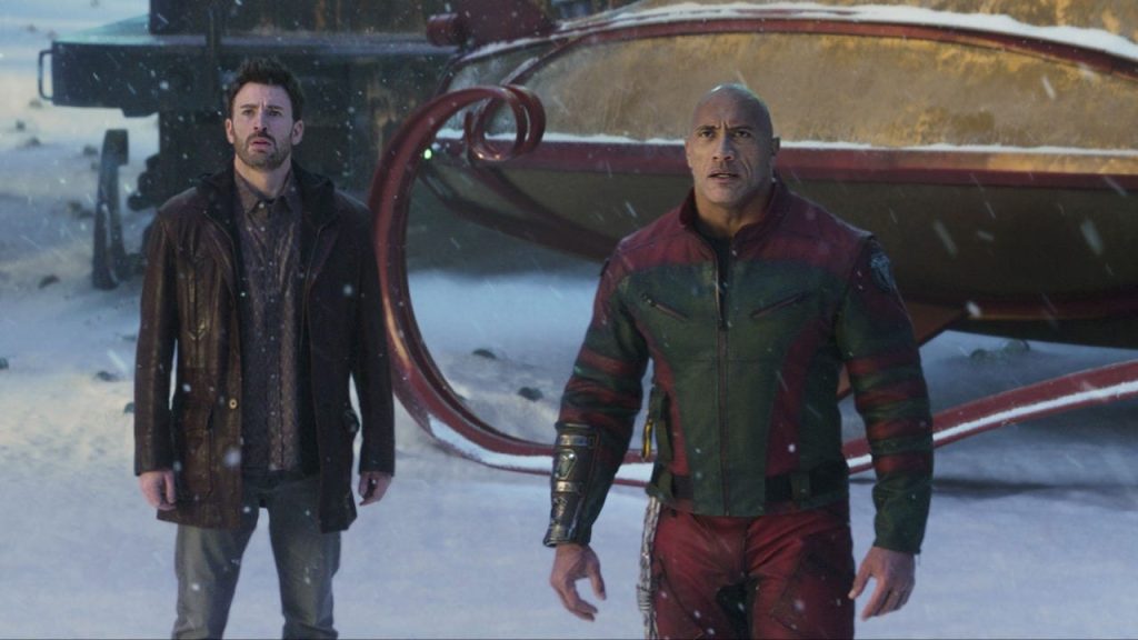 Chris Evans and Dwayne Johnson in Red One