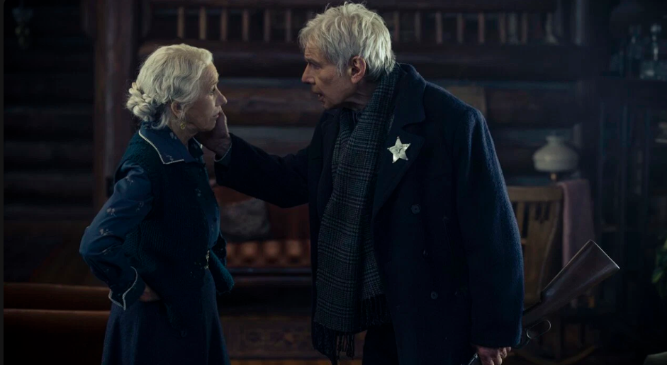 Helen Mirren as Cara Dutton and Harrison Ford as Jacob Dutton in 1923.
