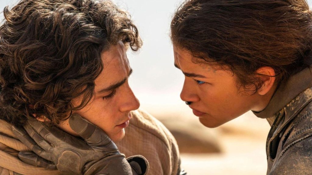 Timothée Chalamet and Zendaya in a still from Dune: Part Two