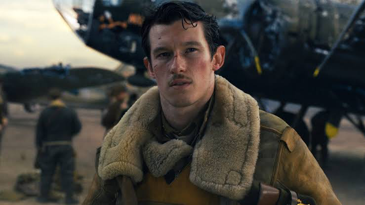 British actor Callum Turner in  Masters of the Air as Major John Egan 