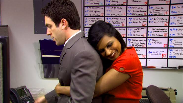 Mindy Kaling’s Kelly Kapoor with B.J. Novak’s Ryan Howard 