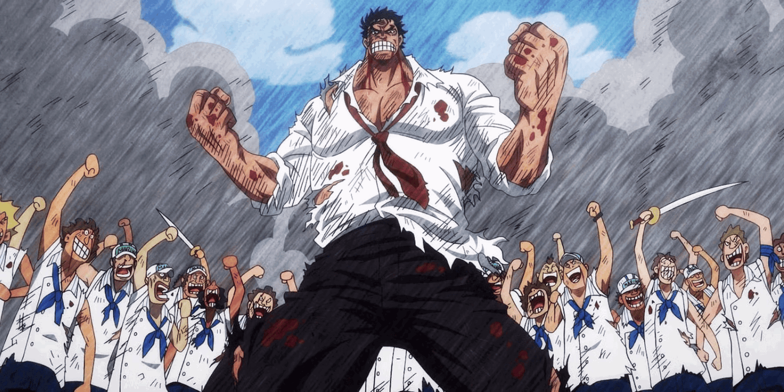 Young Garp in his prime in One Piece. 