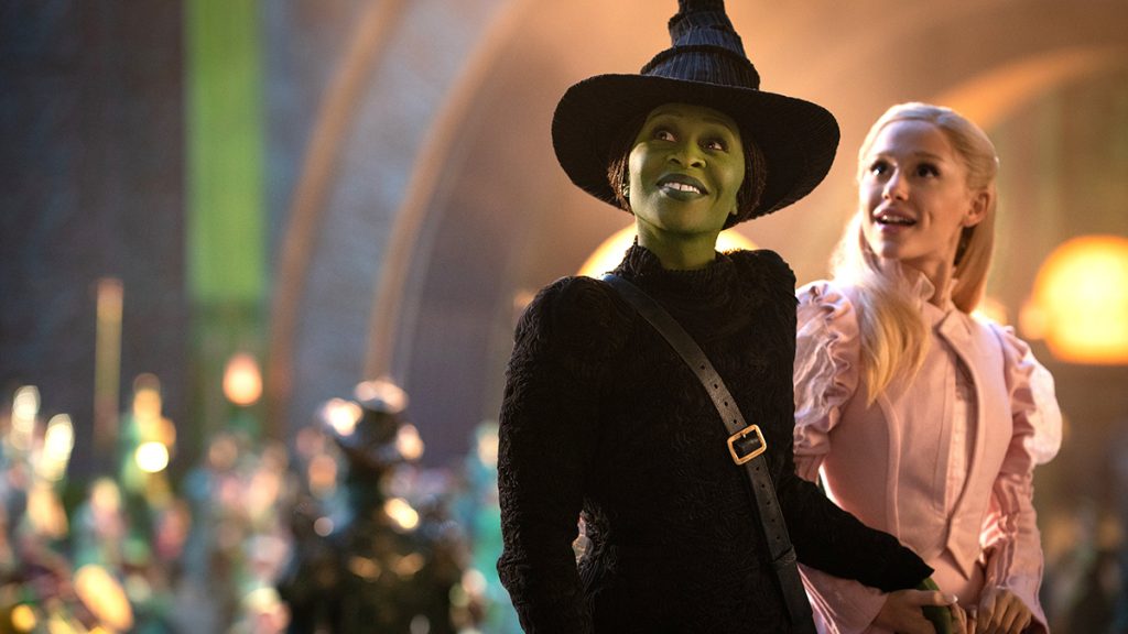 Cynthia Erivo's Elphaba and Ariana Grande's Glinda at the ball