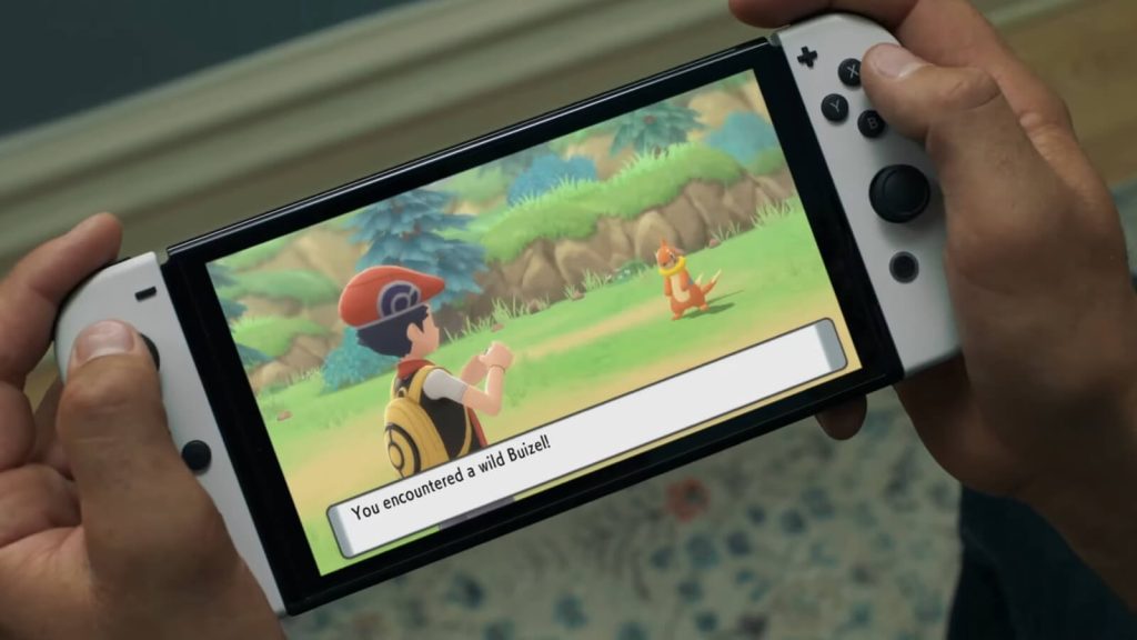 the image shows a Nintendo Switch  in a promotion 