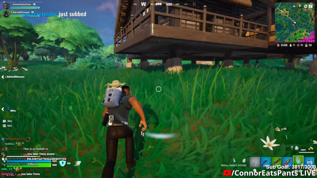 An image of a Fortnite livestream.