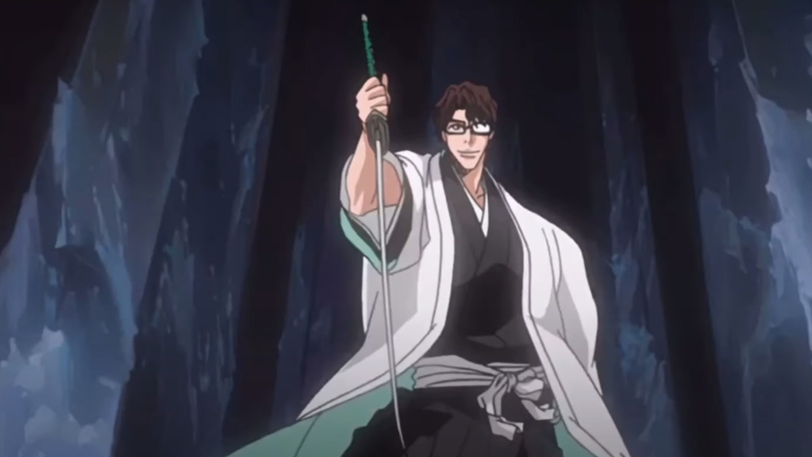 Aizen in a still from Bleach anime