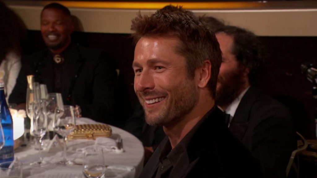 Glen Powell at Golden Globes 2025