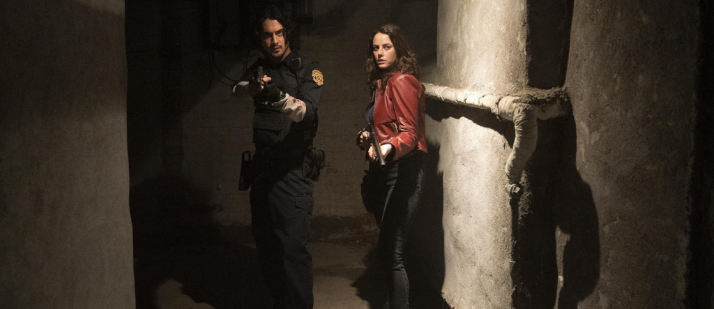 Avan Jogia and Kaya Scodelario in Resident Evil: Welcome to Raccoon City (2021)