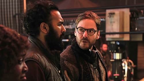 Himesh Patel's Daniel and Daniel Brühl's Eric in a tense scene. 