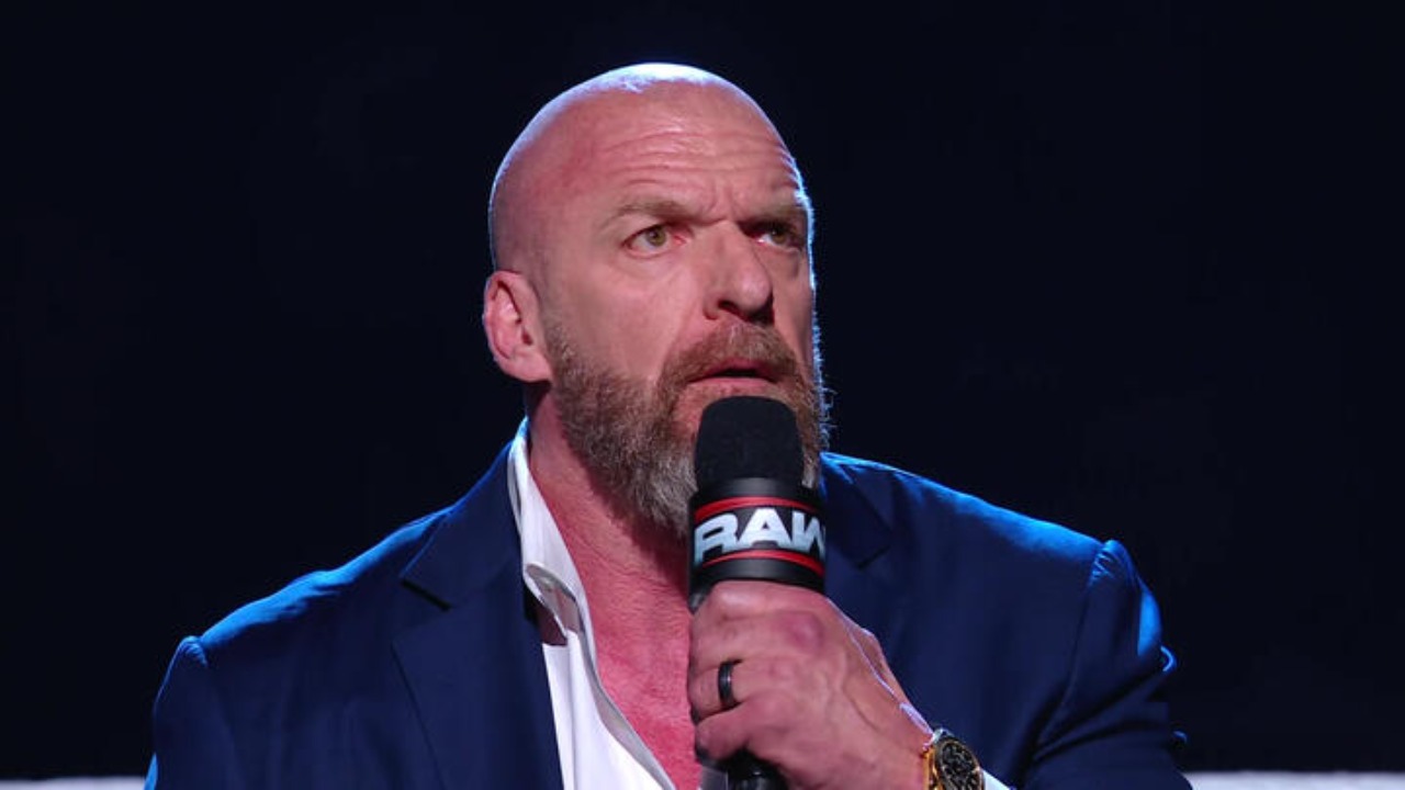 Triple H speaking at the WWE Raw