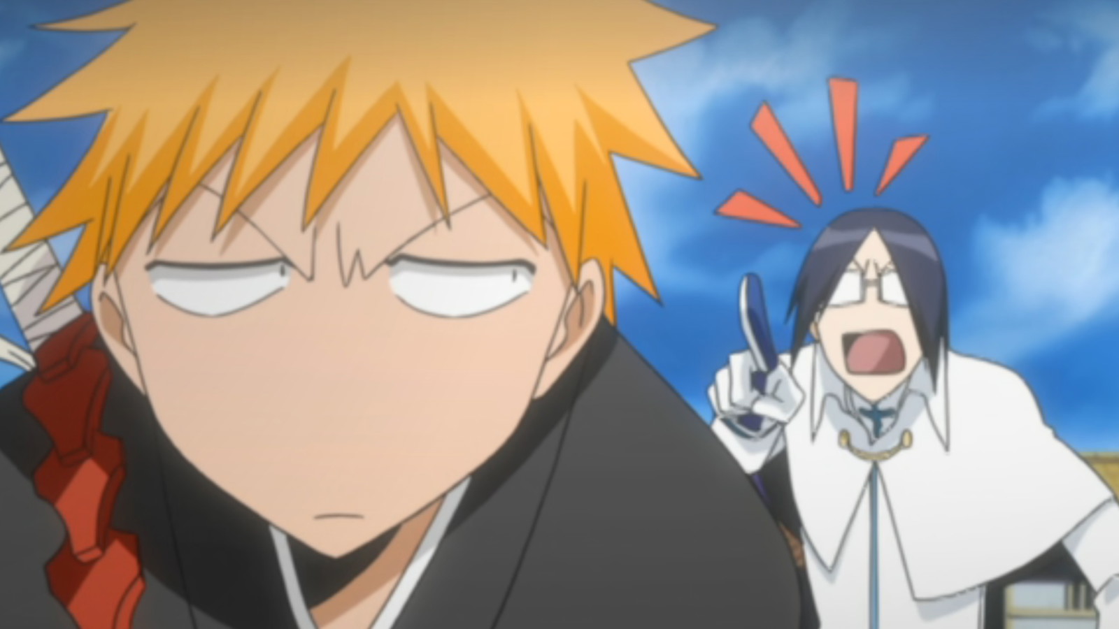 Uryu gets mad at Ichigo in the original Bleach anime