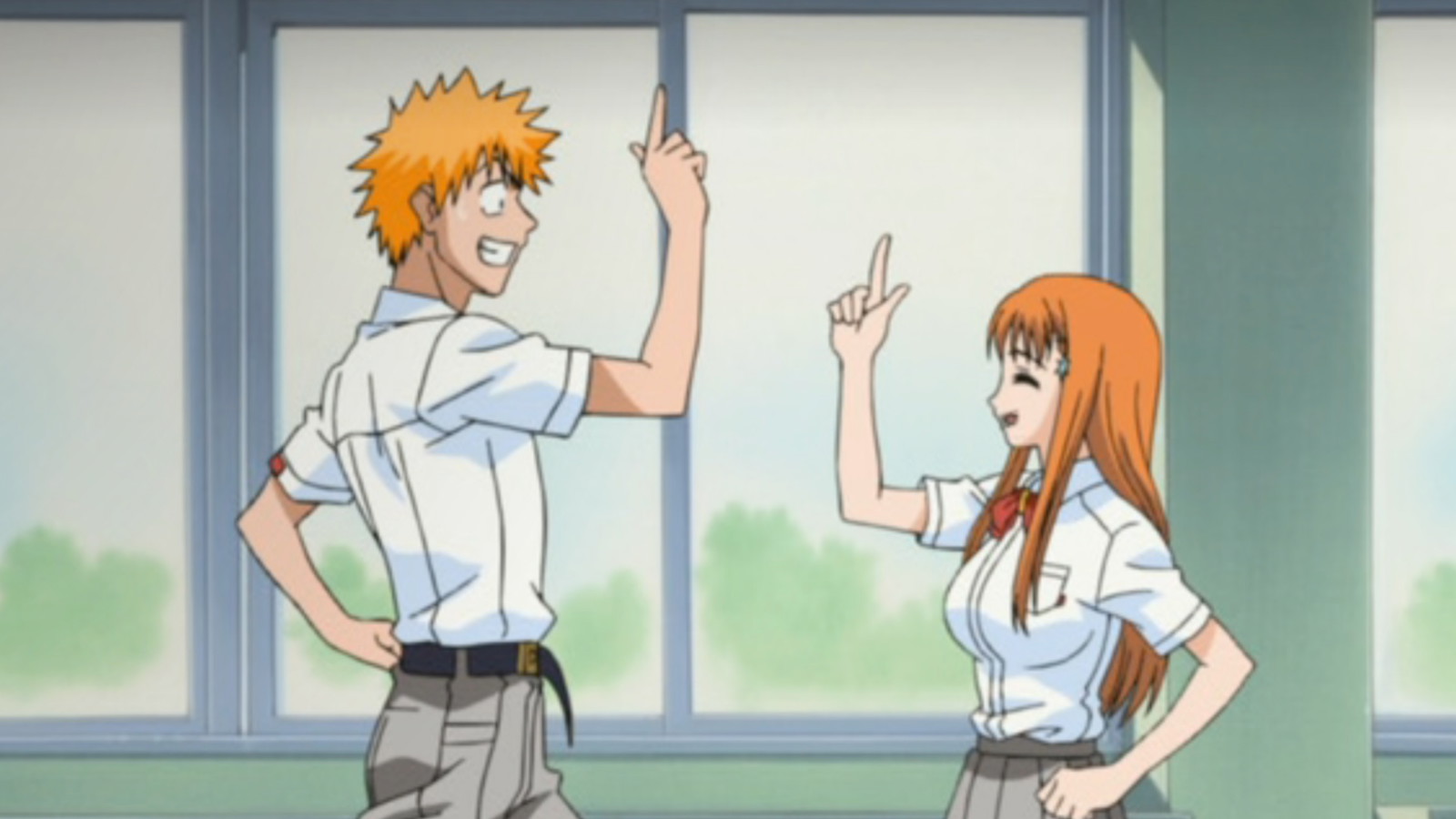 Ichigo and Orihime in the original Bleach anime