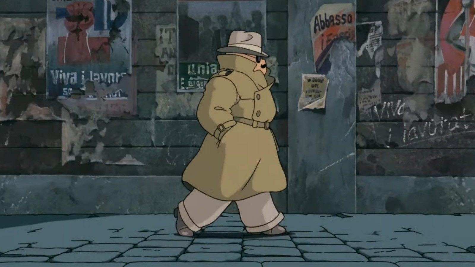 Porco Rosso can be seen wearing a trench coat