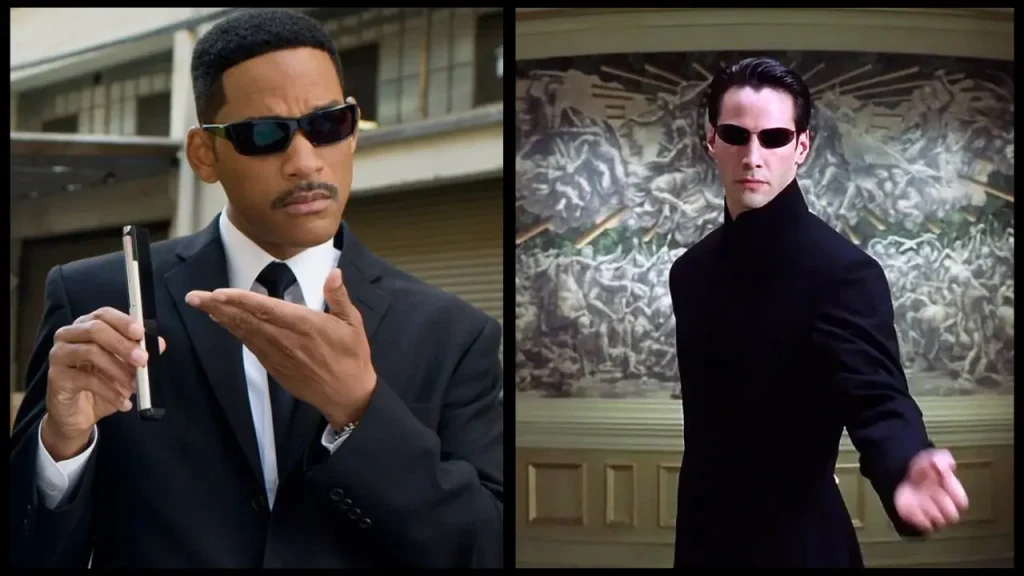 Will Smith in Men in Black and Keanu Reeves in The Matrix