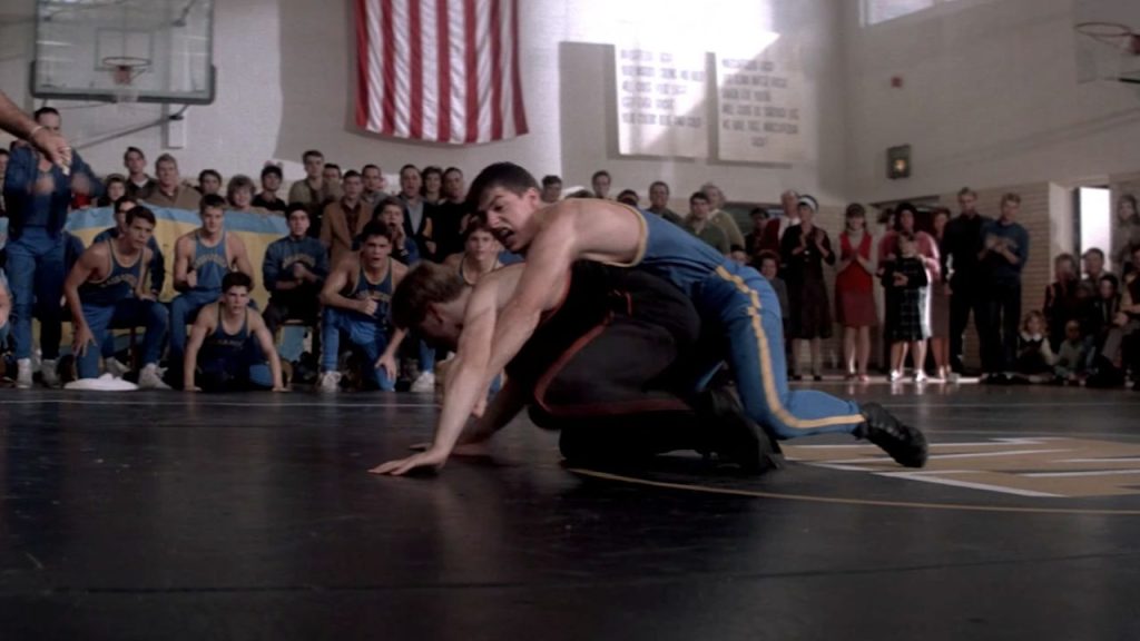 Tom Cruise during a wrestling match in Born on the Fourth of July