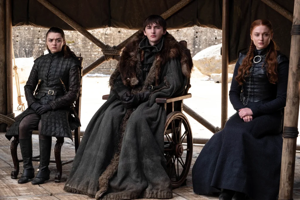 The Stark trio in Game of Thrones