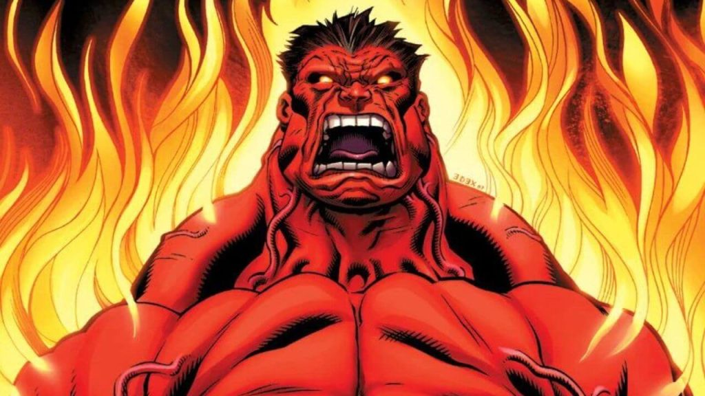 Red Hulk heats up in flames