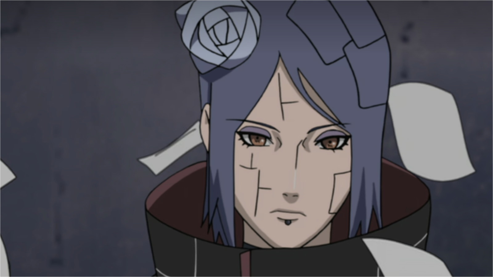 Konan in Naruto Shippuden can be seen using her ability 