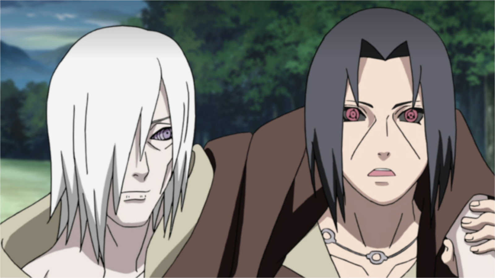 Reincarnated Nagato and Itachi in a still from Masashi Kishimoto's Naruto